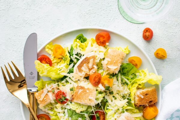 Classic Caesar Salad with Homemade Dressing and Croutons