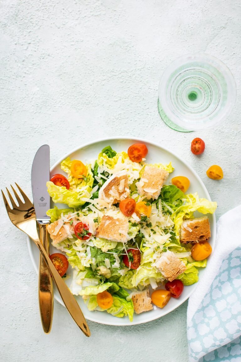 Classic Caesar Salad with Homemade Dressing and Croutons
