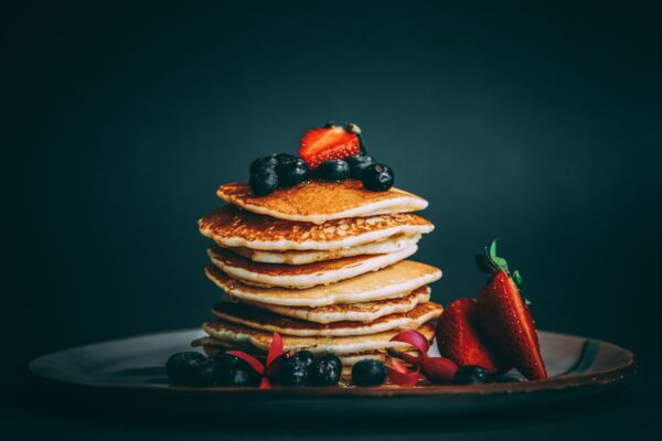 Crispy Belgian Waffles with Chantilly Cream and Strawberries